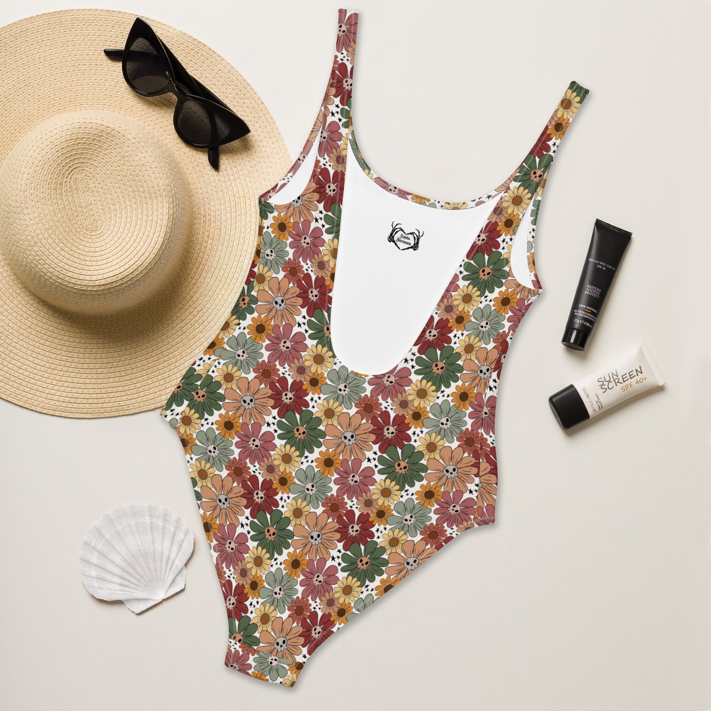 Spooky Spring Floral One-Piece Swimsuit