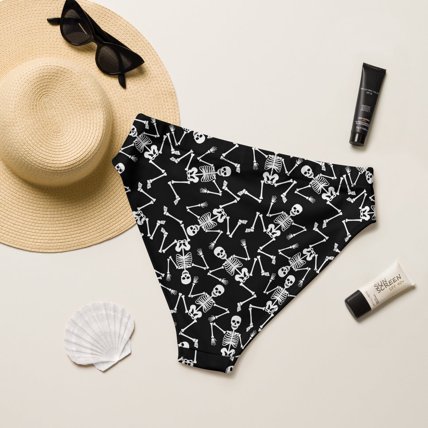 Skeleton high-waisted bikini bottom