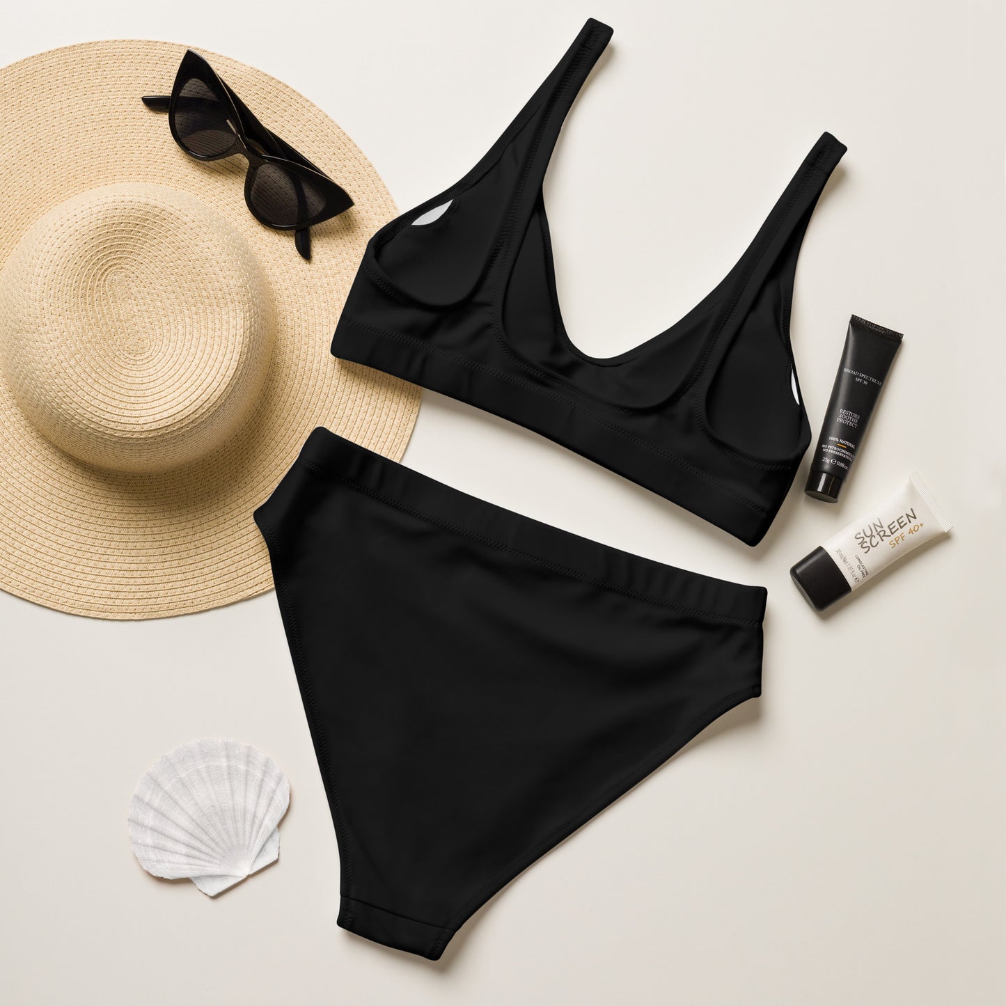 Black high-waisted bikini