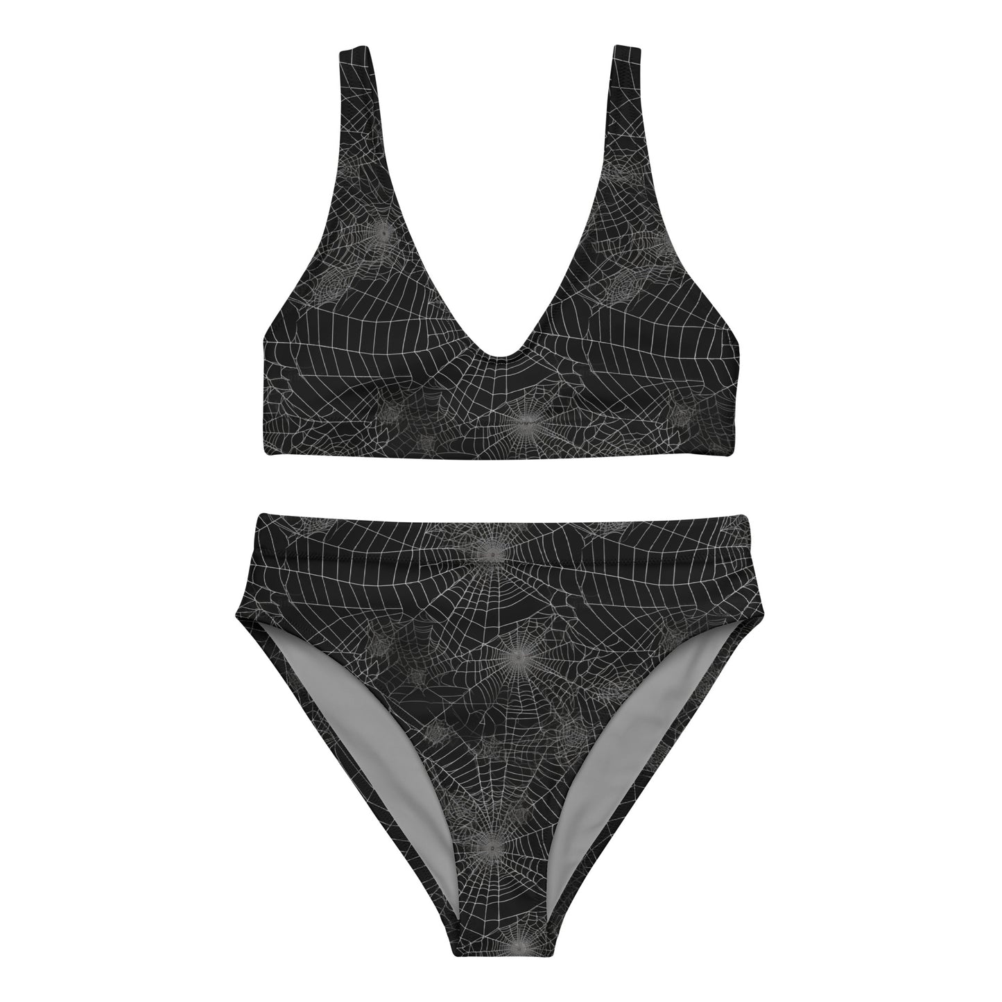 Black Spiderweb high-waisted bikini
