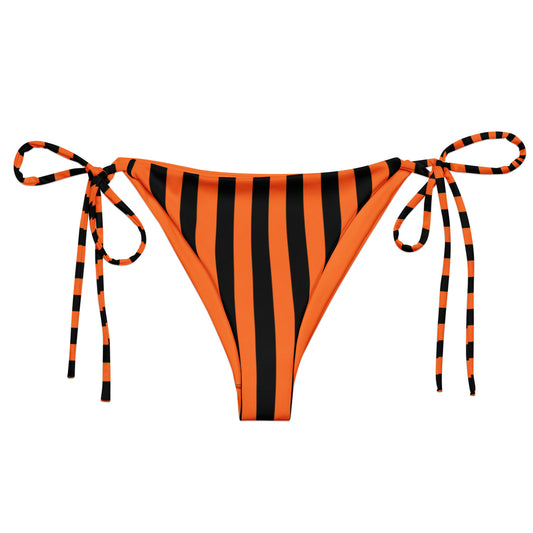 Orange Stripe string bikini bottom