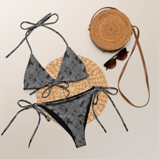 Gray Spiderweb string bikini