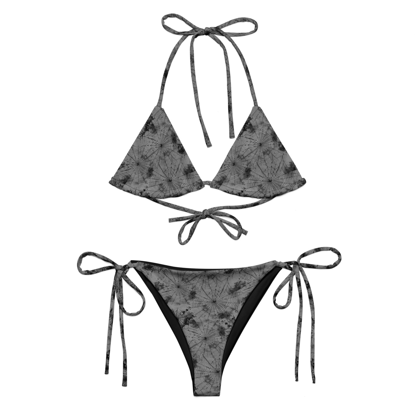 Gray Spiderweb string bikini