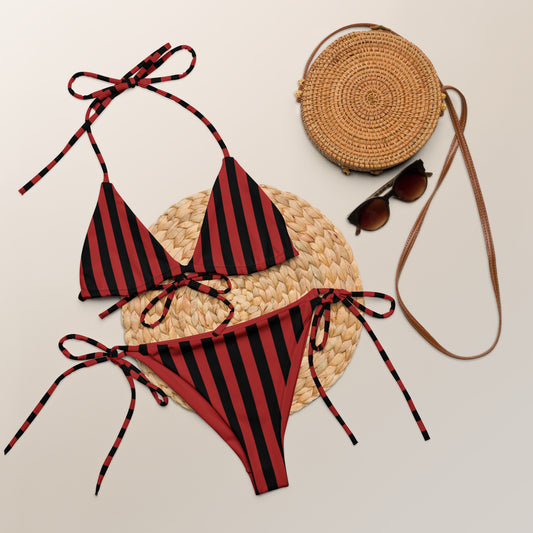 Red Stripe string bikini