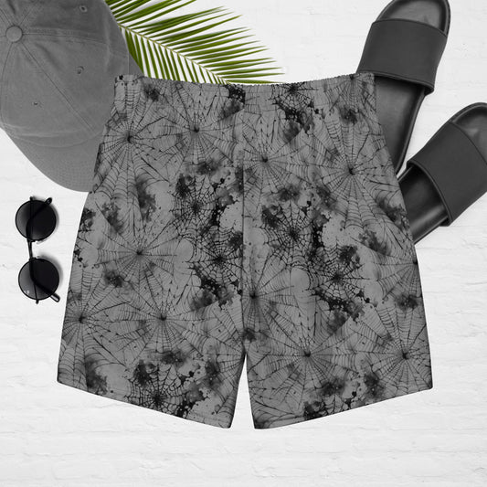 Gray Spiderweb swim trunks