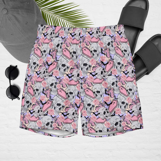 Skull and Coffin Men's swim trunks