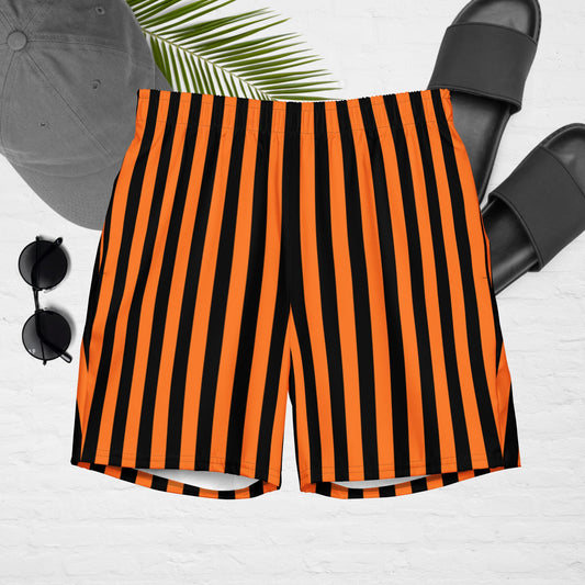 Orange Stripe Men's swim trunks