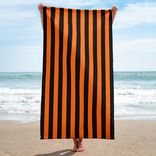 Orange Stripe Beach Towel