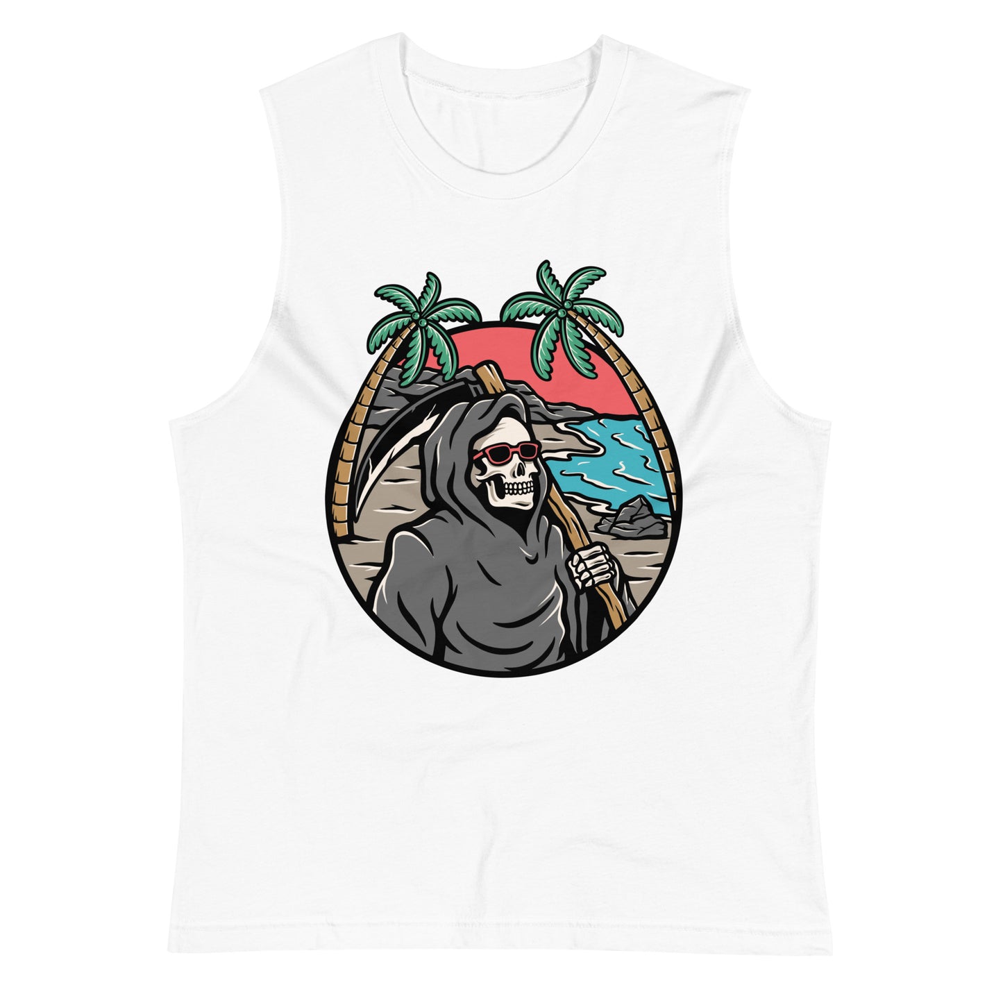 Grim Reaper Beach Day Muscle Shirt