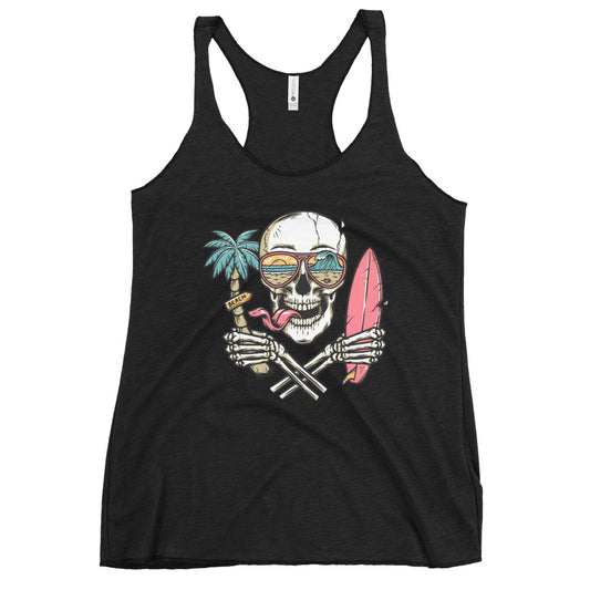 Surfer Skull Women's Racerback Tank