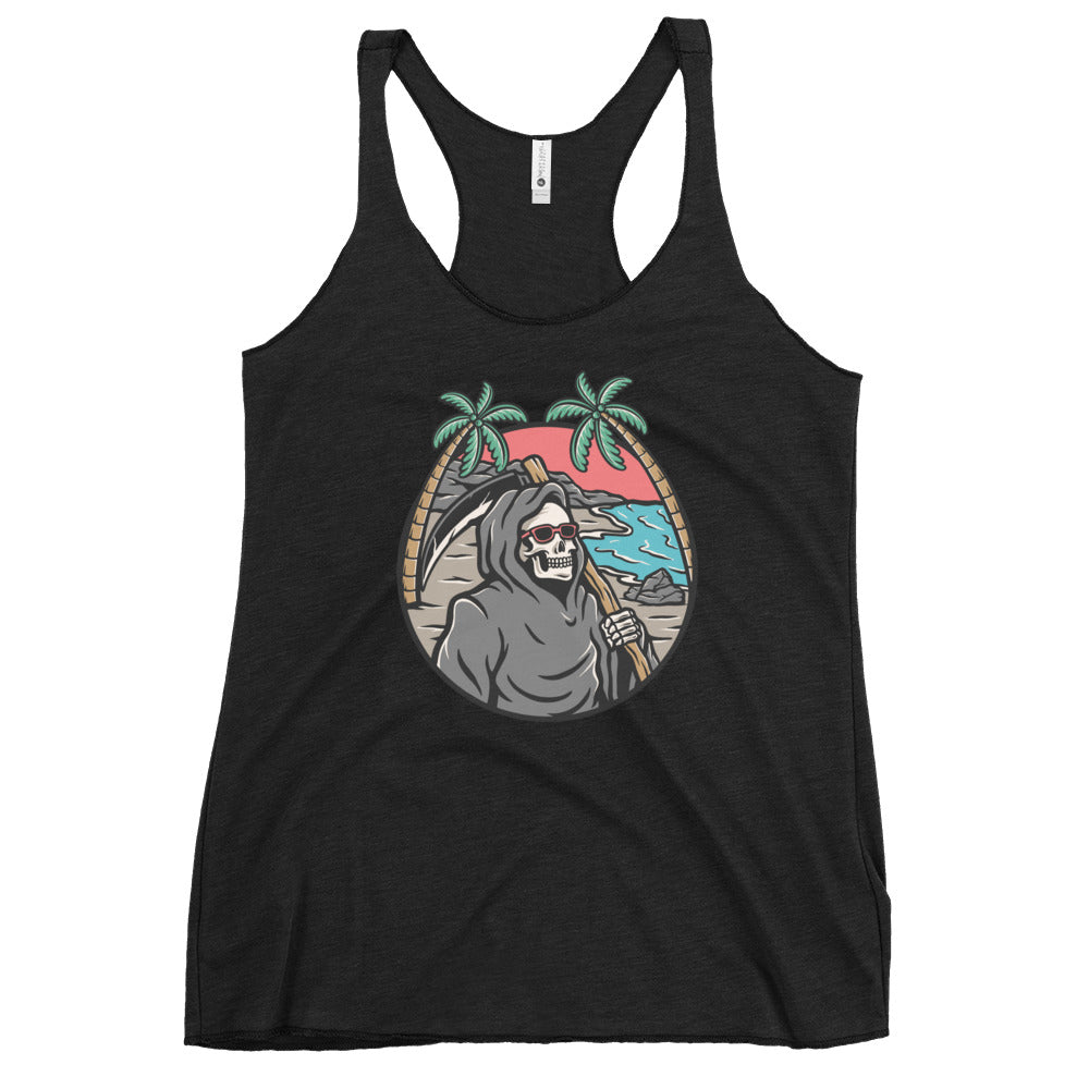 Grim Reaper Beach Day Women's Racerback Tank