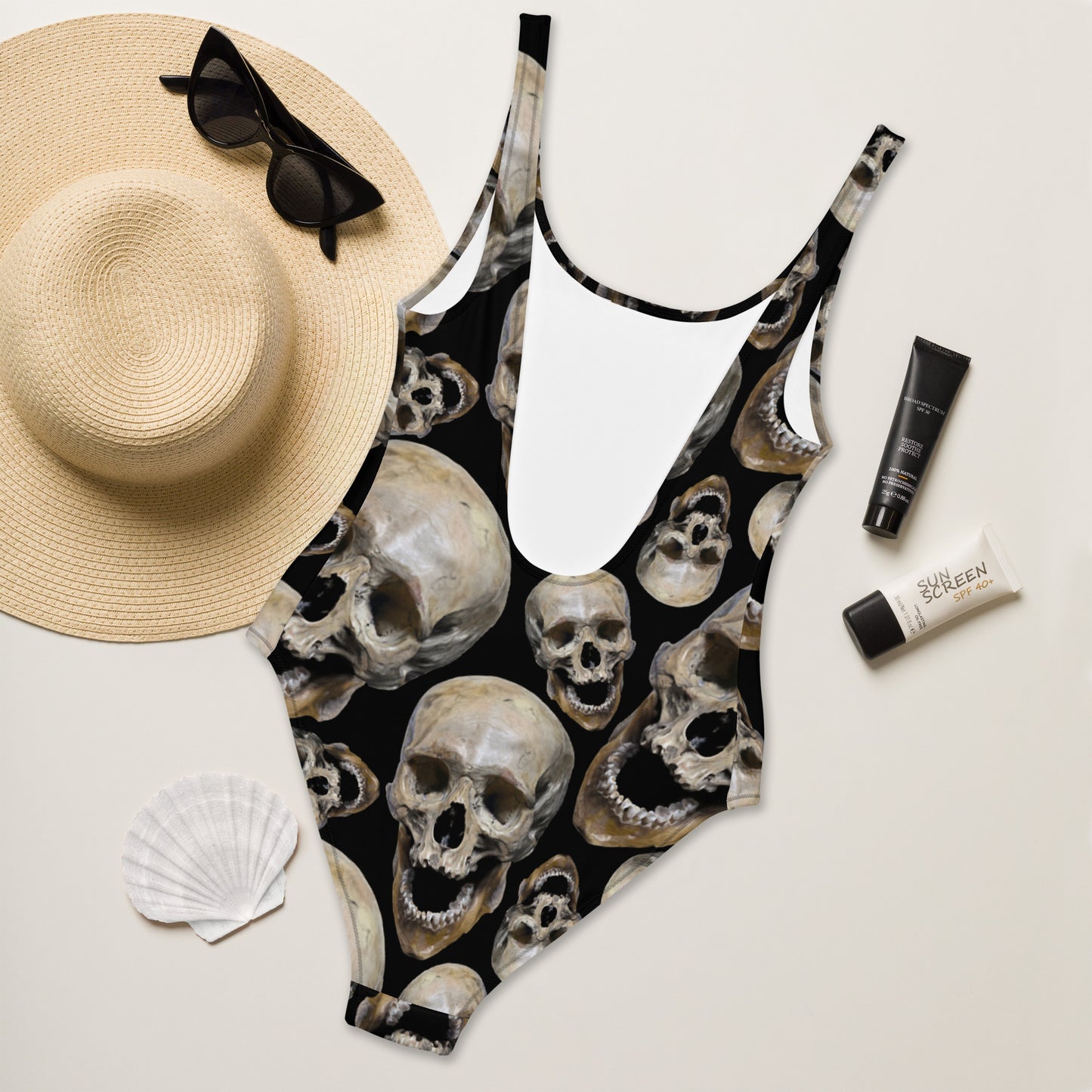 Skull One-Piece Swimsuit