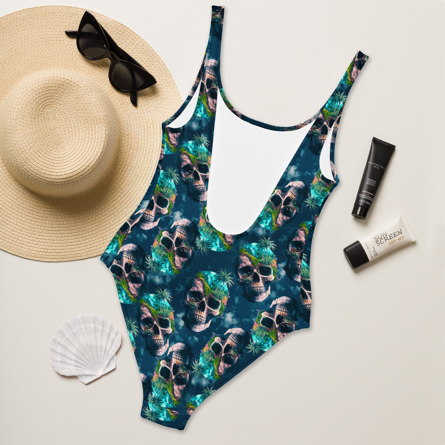 Island Skull One-Piece Swimsuit