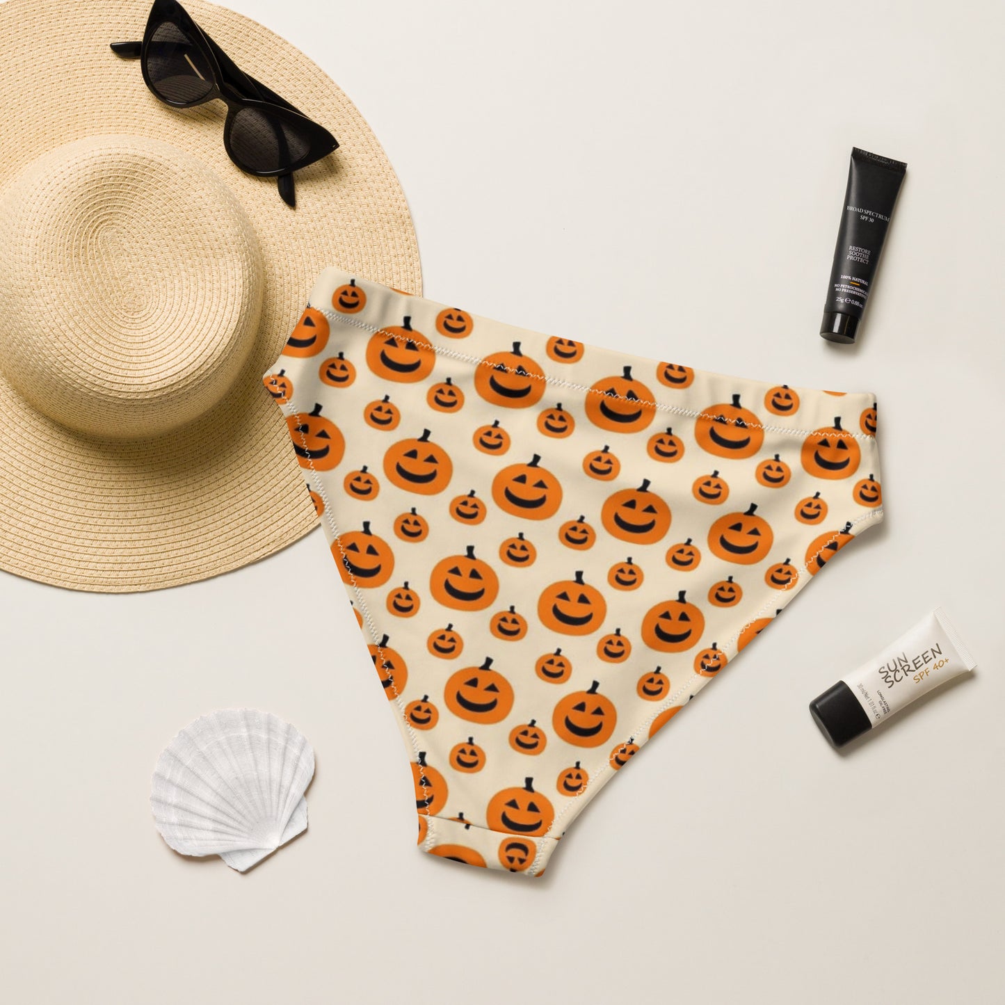 Jack-O-Lantern high-waisted bikini bottom