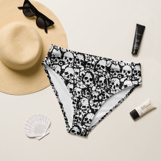 Skull high-waisted bikini bottom