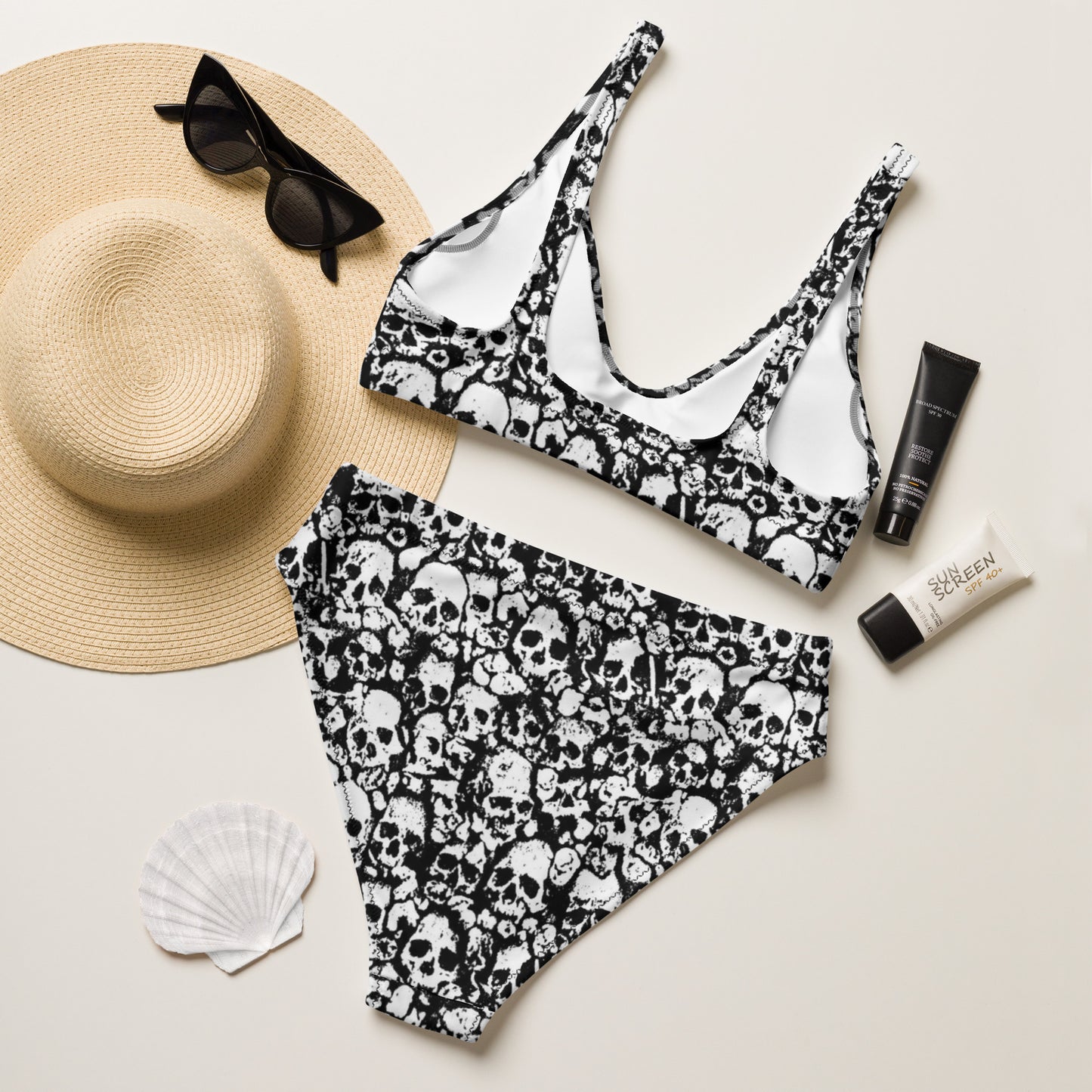 Skull high-waisted bikini