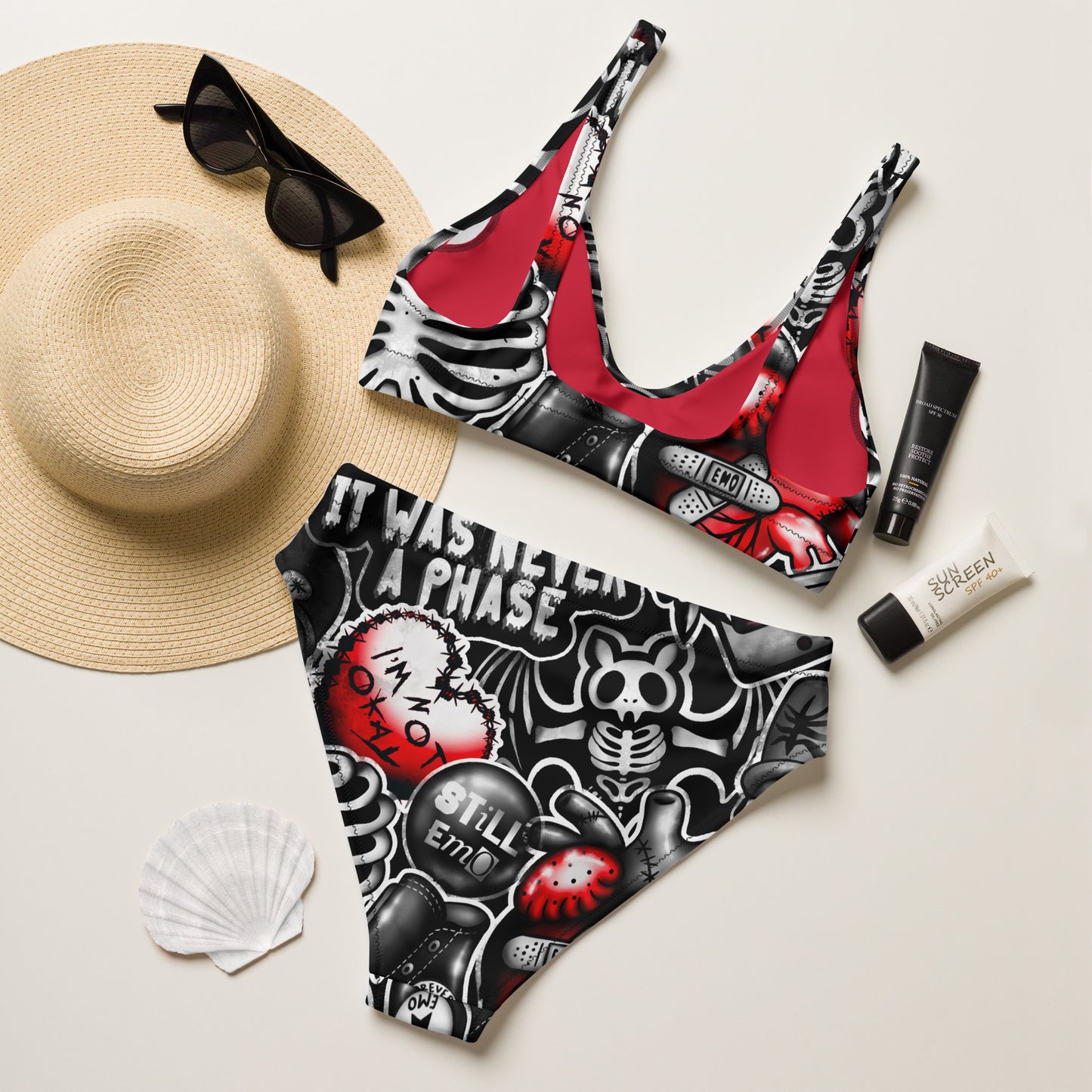 Emo high-waisted bikini