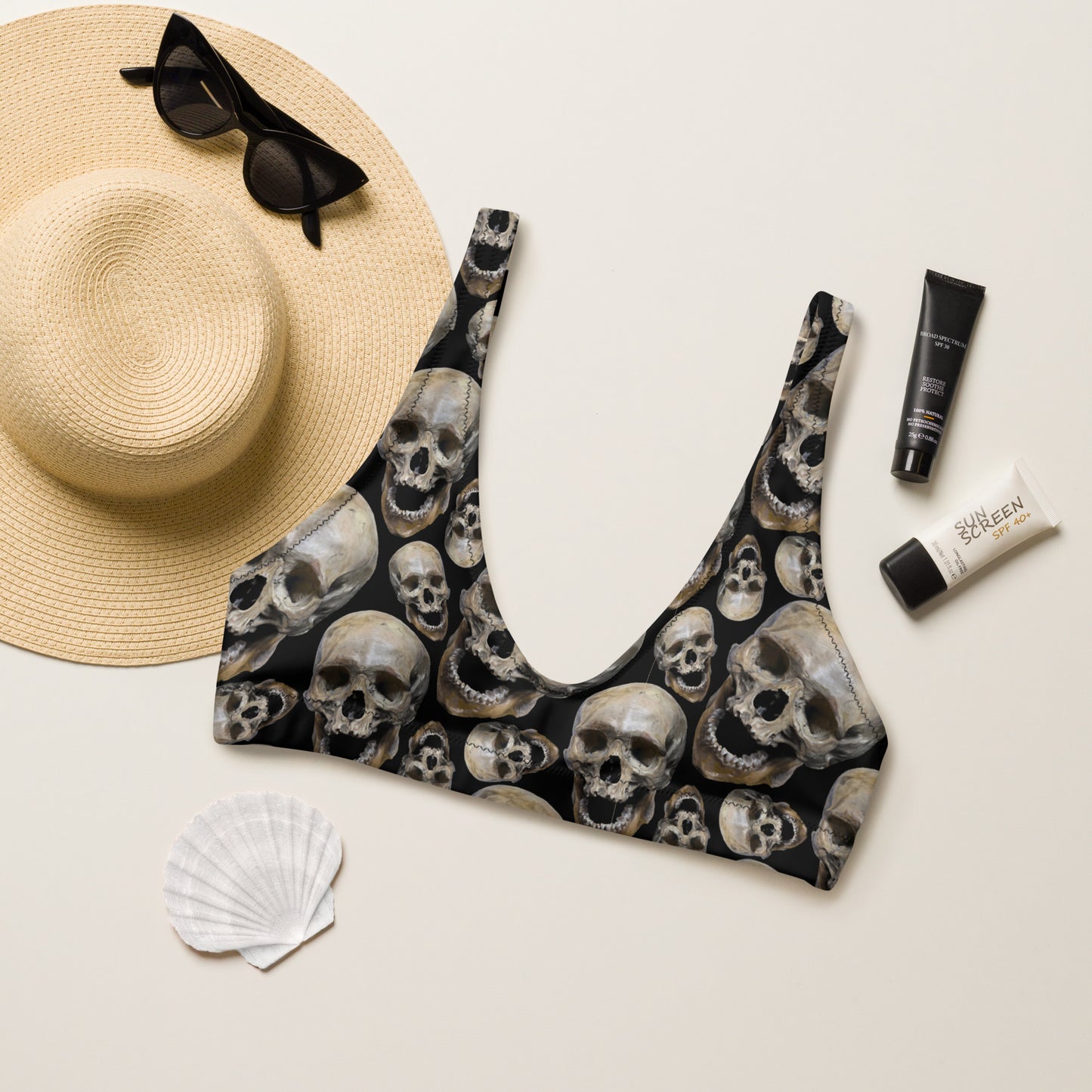 Skull padded bikini top